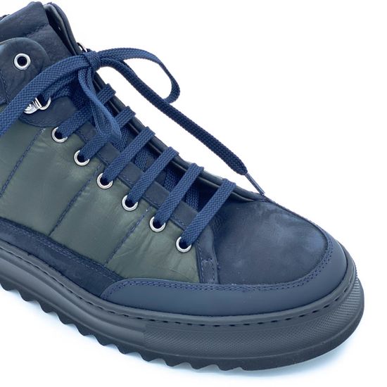 Ботинки Giampieronicola сине-зеленые Байка комбинация нубука и текстиля - фото 6, 