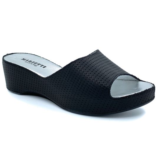 Шлепанцы Marzetti черные кожаные - фото 2, 