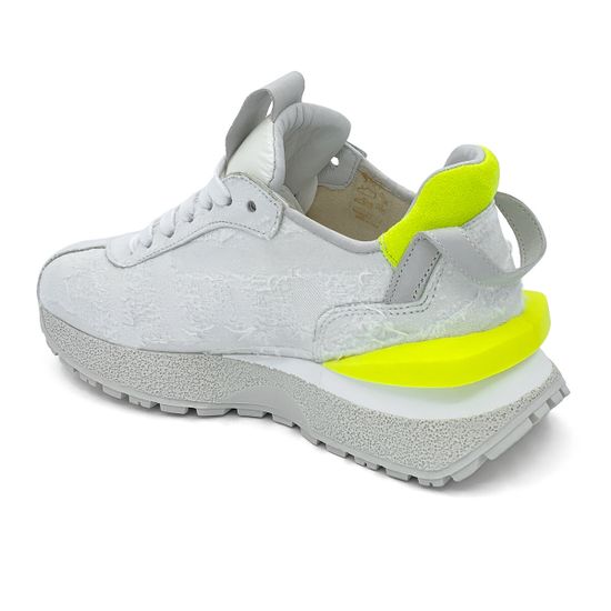 Кроссовки MIMMU бело-желтые кожа-текстиль N12 - фото 3, F937K2 MIM N12