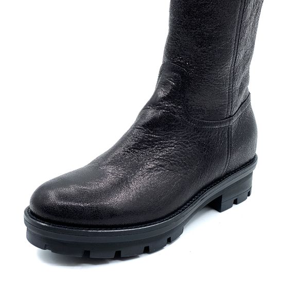 Сапоги Luca Verdi черные из лакированной кожи демисезонные - фото 6, 