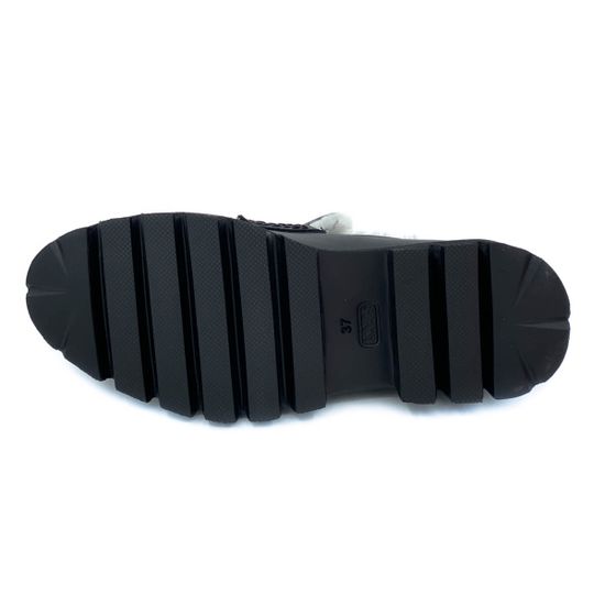 Лоферы Tuffoni черные кожаные МЕХ - фото 4, 