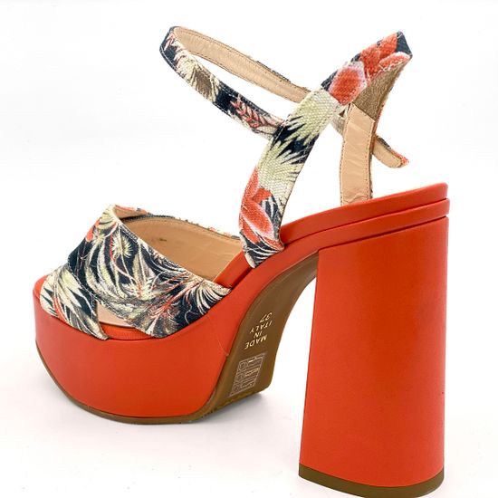 Босоножки Rosso&amp;Nero кожаные красные на платформе - фото 3, 3867 RN ROSSO