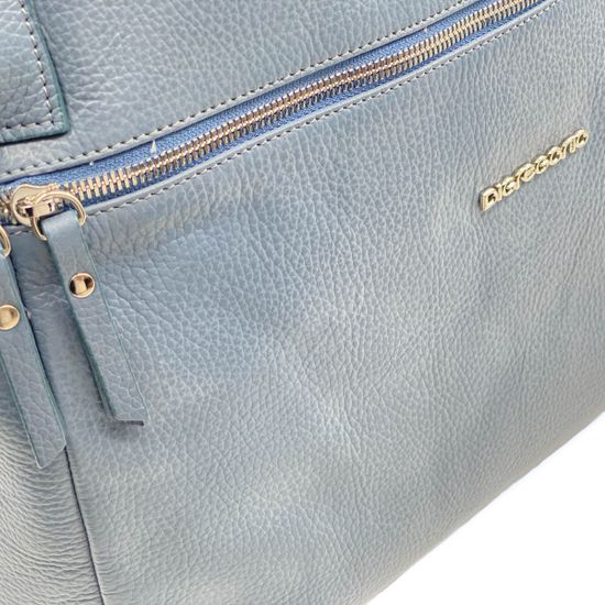 Сумка Di Gregorio голубая кожаная - фото 4, 