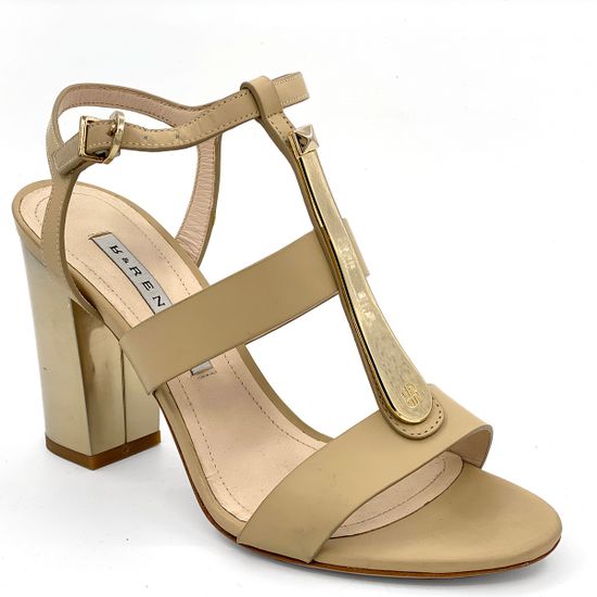 Босоножки Renzi кожаные бежевые с металлическим язычком - фото 2, 521714A RZ