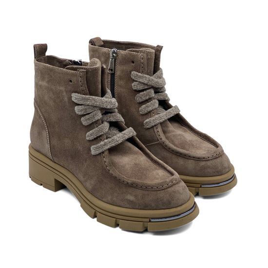 Ботинки Tiffi бежевые замшевые на шерсти - фото 8, A418 TI COCCO