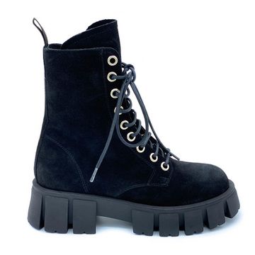 Ботинки Mimmu черные замшевые демисезонные - фото 1, M405M1 MIM CAM NERO