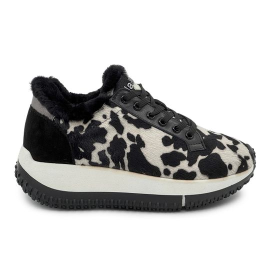 Кроссовки NILA&NILA черные/белые замша/кожа на меху - фото 1, NO9018LM NIL BIANCO/NERO