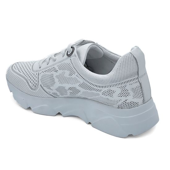 Кроссовки Lab Milano белые кожаные перфорированные - фото 3, 