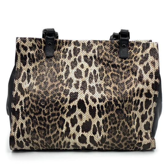 Сумка Ripani черно-коричневая кожаная Леопард - фото 4, 