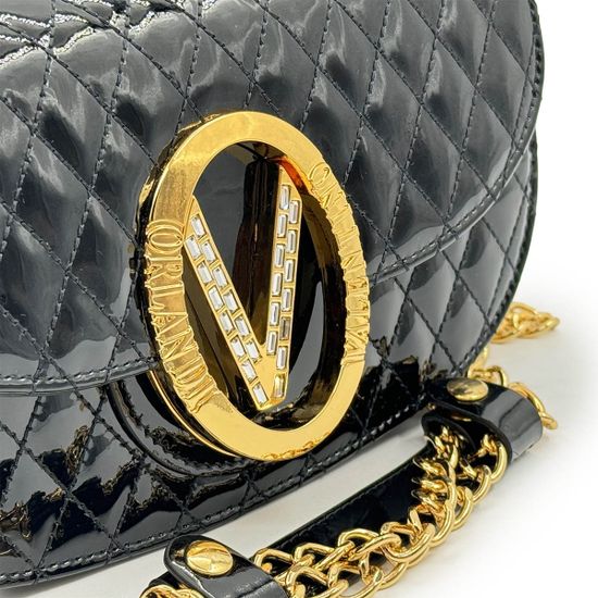 Сумка-клатч Valentino Orlandi черная из ламинированной кожи - фото 4, 