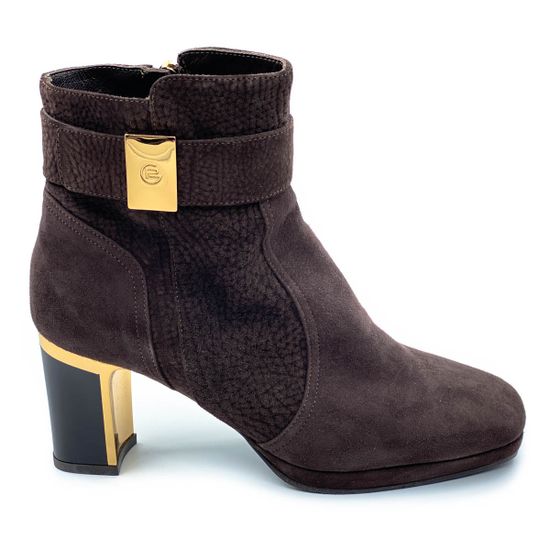 Ботинки  Giorgio Piergentili коричневые замшевые МЕХ - фото 1, 