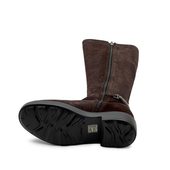 Сапоги MOT CLE коричневые замшевые на меху - фото 4, MOT3094M MOT MORO