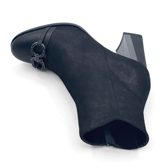 Ботильоны Ilasio Renzoni черные замша/кожа на байке - фото 5, 6615 IR NERO