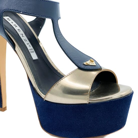 Босоножки Renzi кожа/замша синие на платформе - фото 6, 522901B RZ