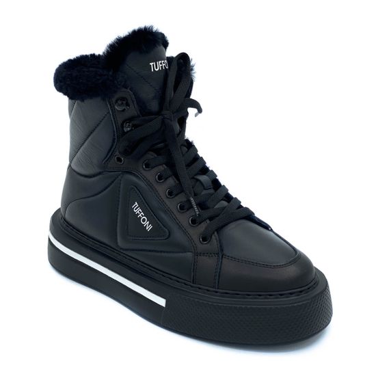 Ботинки Tuffoni черные кожаные МЕХ - фото 2, 3622002LF TUF NERO