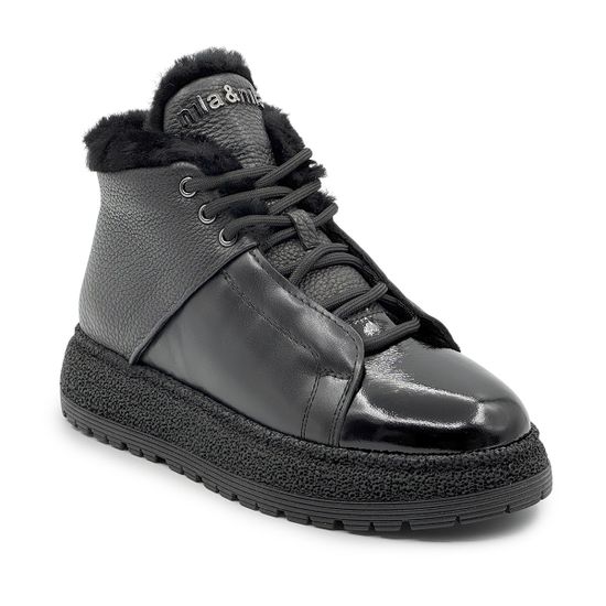 Ботинки NILA&amp;NILA черные кожаные на меху - фото 2, NO9005M NIL NERO