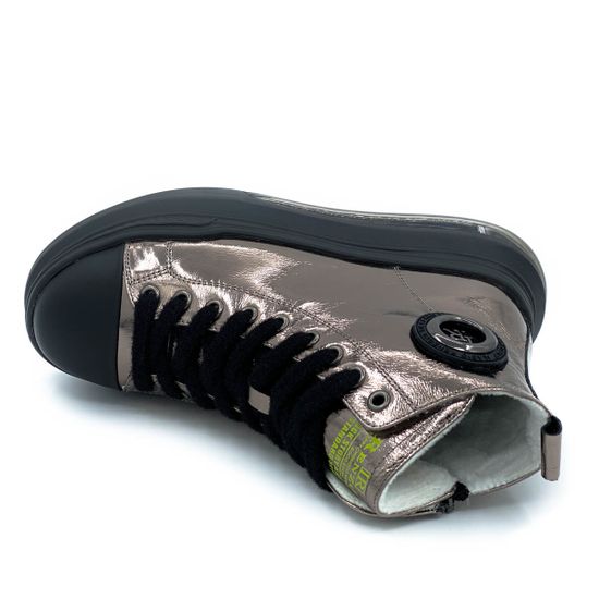 Ботинки Ilasio Renzoni серебряные кожаные МЕХ - фото 5, 