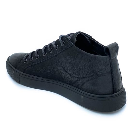 Кеды Marcelo Lopez черные кожаные демисезонные - фото 3, 