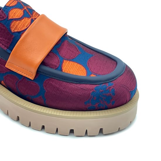 Лоферы NILA&amp;NILA  тестиль/кожа синий/бордо/оранж - фото 6, GIO24009T NIL BORDO