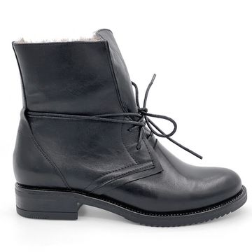 Ботинки Cover черные кожаные МЕХ - фото 1, 5932-2 COV