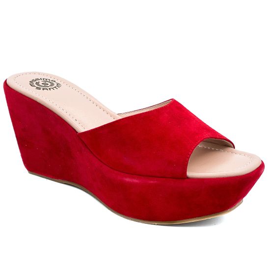 Сабо Santini замшевые красные - фото 2, 