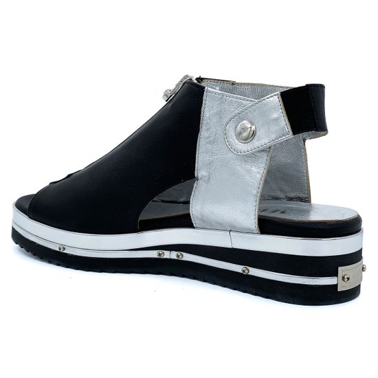 Босоножки Mara черно-серебряные - фото 3, 