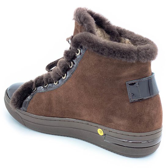 Ботинки Giada Gabrielli коричневые замшевые МЕХ - фото 3, 818 GABR MORO