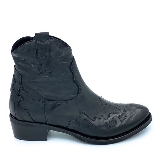 Ботинки Mimmu черные кожаные демисезонные - фото 1, 