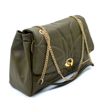 Сумка Di Gregorio зеленая кожаная - фото 2, 8847 DG OLIVA