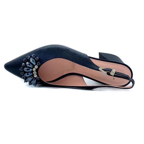 Туфли Ilasio Renzoni с открытой пяткой темно-синие - фото 5, 