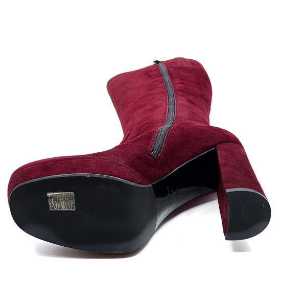 Сапоги Rosso Nero бордо  замшевые демисезонные - фото 4, 4150 RN BORDO