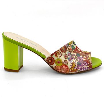 Мюли Rosso&amp;Nero лакированные салатовые расписные - фото 1, 3609 RN