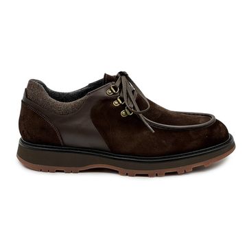 Туфли GIAMPIERONICOLA коричневые замша/кожа на байке - фото 1, R46201 GPN MORO