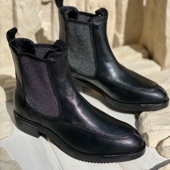 Ботинки Donna Soft черные кожаные демисезонные - фото 8, 