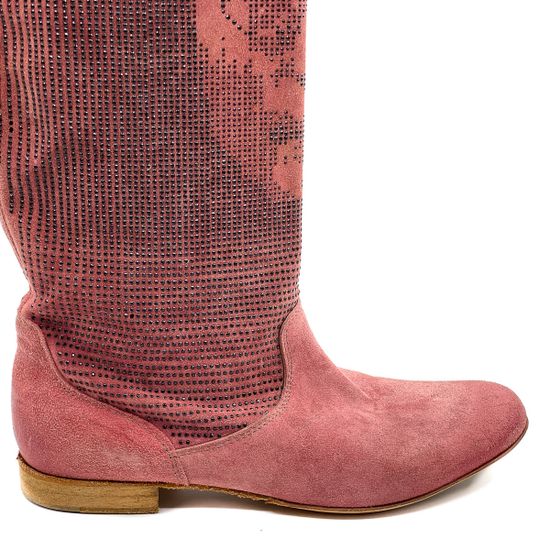 Сапоги Fru.it розовые замшевые летние - фото 4, 