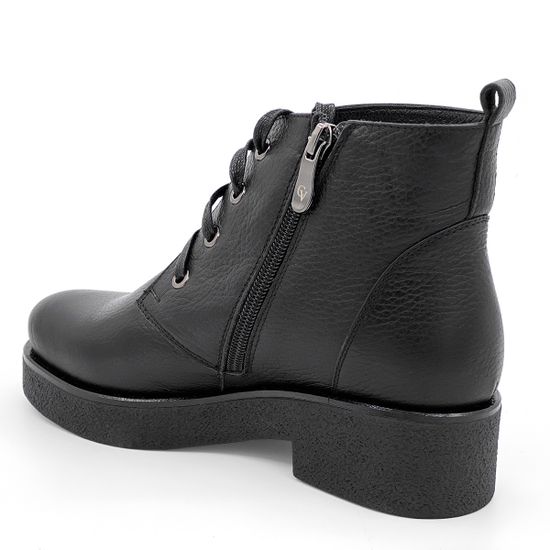 Ботинки Cover черные кожаные МЕХ - фото 3, 5102-2 COV