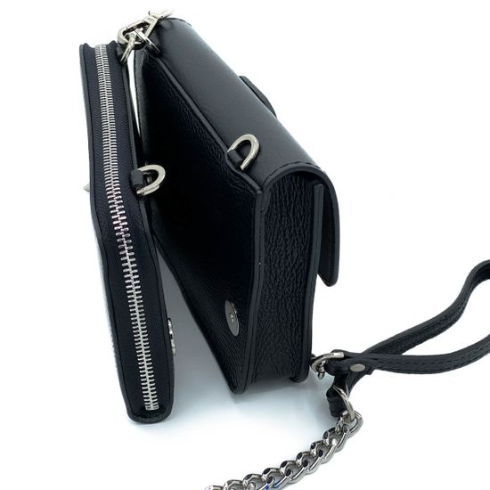 Клатч Renato Angi черный кожаный двойной - фото 6, 