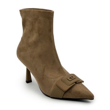 Ботильоны TUFFONI абрикосового цвета замша/стрейч демисезонные - фото 2, 1423010TL TUF APRICOT