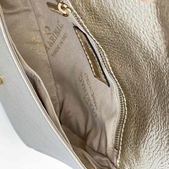 Клатч Marina Creazioni кожаный золотого цвета - фото 5, 