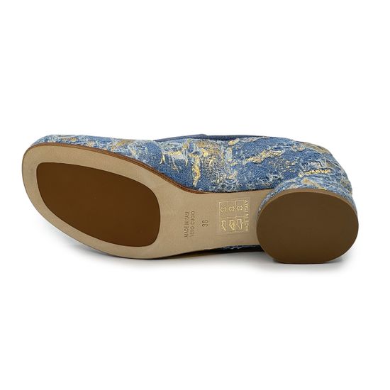 Туфли FRUIT синие с позолотой кожа/текстиль - фото 4, 9144 FR DENIM