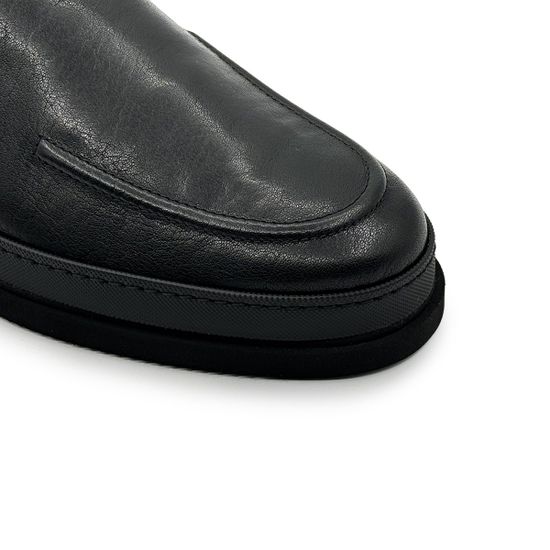 Слипоны GIAMPIERONICOLA черные кожаные на меховой подкладке - фото 6, 40197 GPN