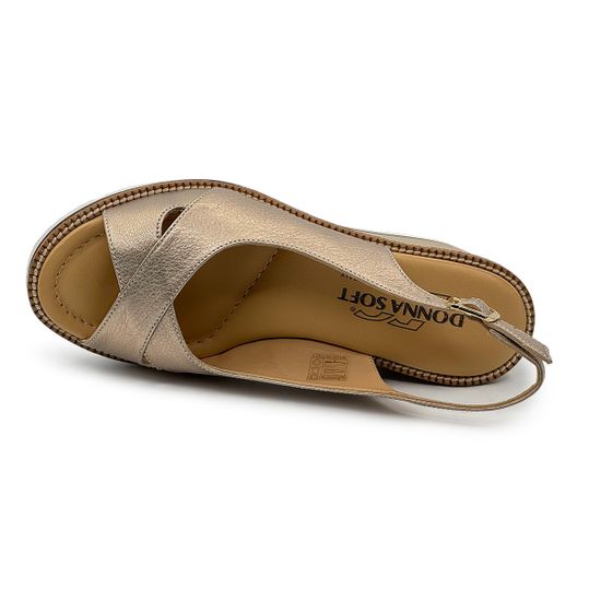 Босоножки Donna Soft кожаные золотые - фото 5, DS2290 DS