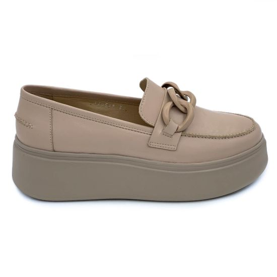 Лоферы Cover бежевые кожаные - фото 1, 170518 COV