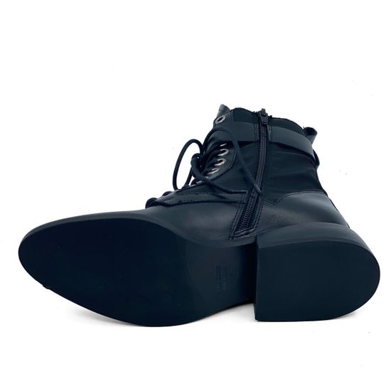 Ботинки Mimmu черные кожаные демисезонные - фото 4, F558K2 MIM NERO