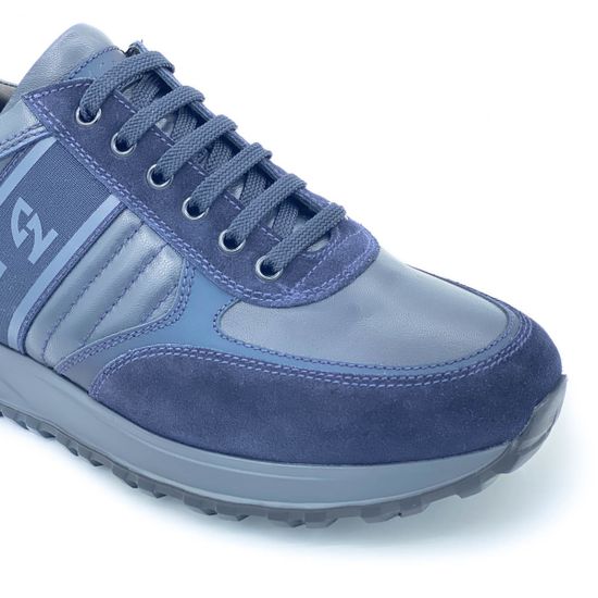 Кроссовки Giampieronicola синие комбинация кожи и замши - фото 6, A39350E GPN BLU