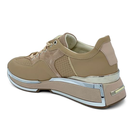 Кроссовки NILA NILA бежевые кожаные/замшевые - фото 3, NO5815 NIL BEIGE