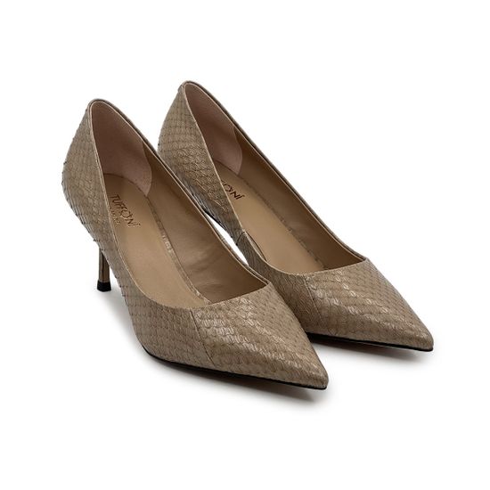 Туфли женские TUFFONI кожаные &quot;питон&quot; светло-бежевые - фото 7, 1024039LL TUF BEIGE