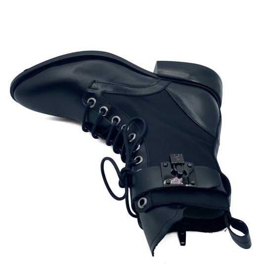 Ботинки Mimmu черные кожаные демисезонные - фото 5, F558K2 MIM NERO