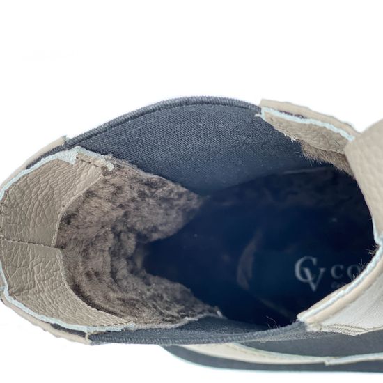 Ботинки Cover бежевые кожаные МЕХ - фото 7, 365623-2 COV