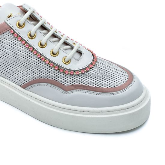 Кеды Ilasio Renzoni бело-розовые кожаные - фото 6, 4934 IR ROSA